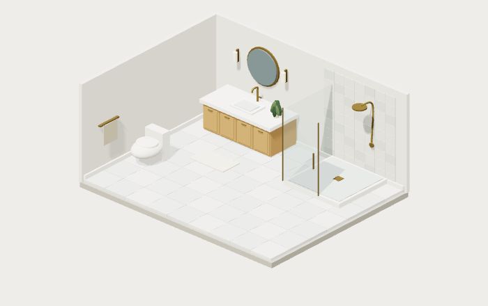 Illustrative bathroom room from the interactive project explorer